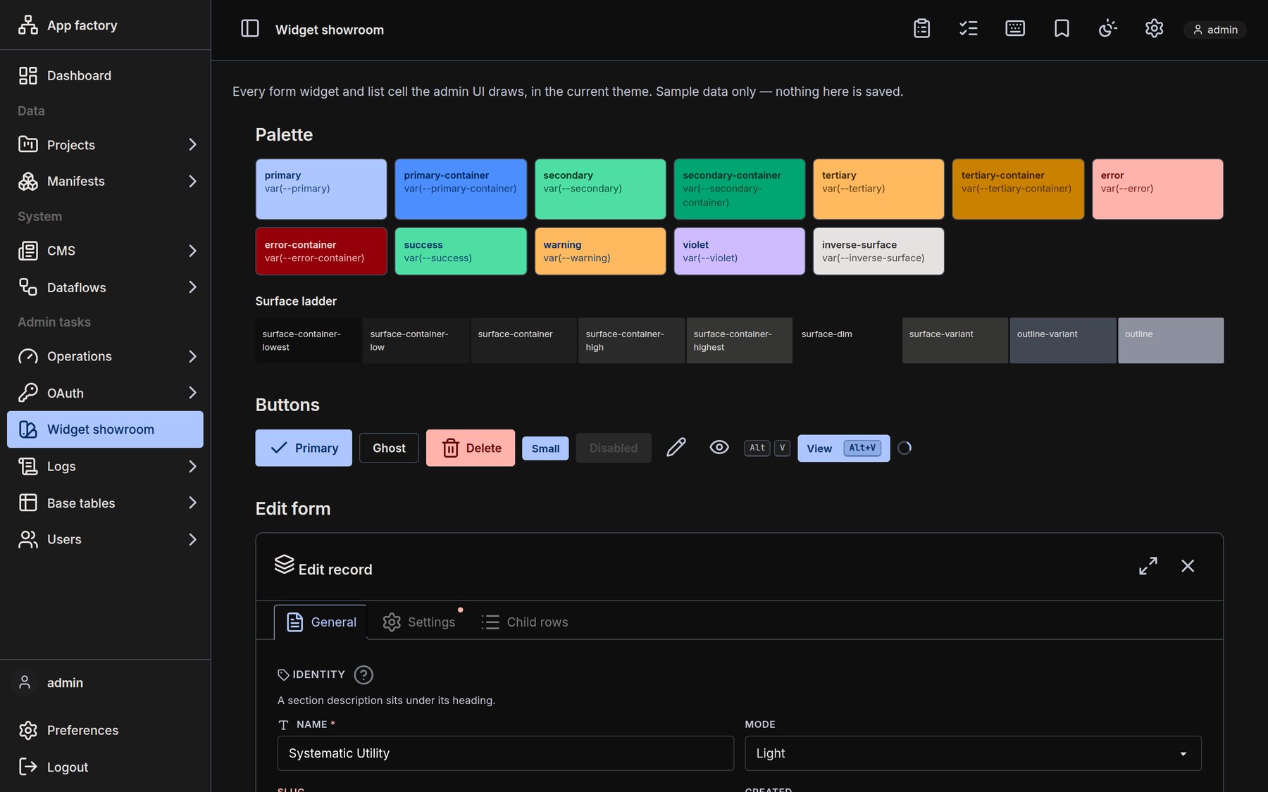 Dark theme